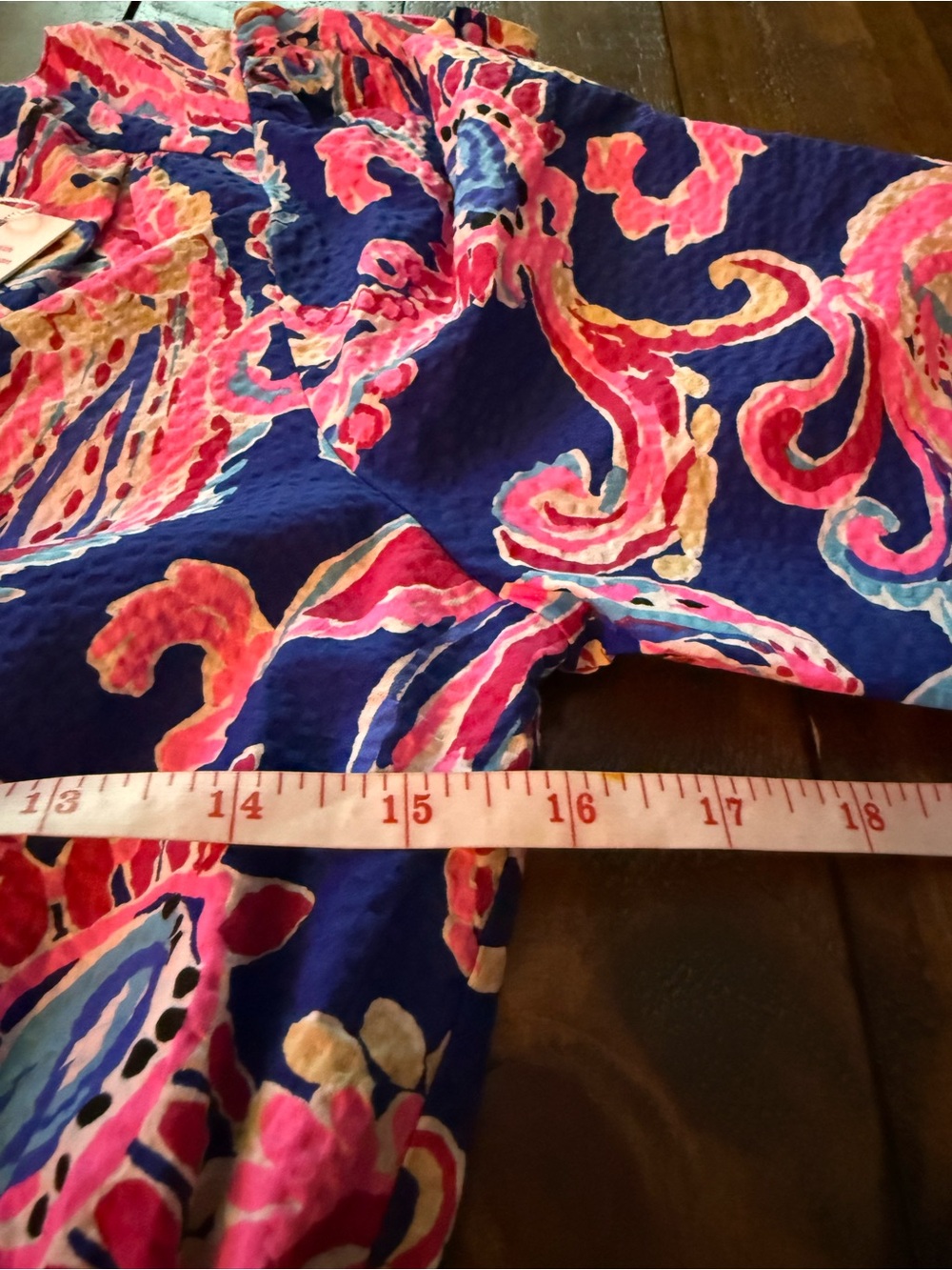 NWT Sz 0 Lilly Pulitzer Blue and Pink Paisley V-Neck Mini Dress - Picture 8 of 9
